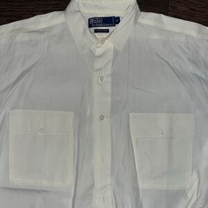 Polo Ralph Lauren vintage sheer cotton classic double pocket work retro shirt M